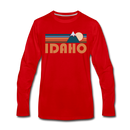 Idaho Long Sleeve T-Shirt - Retro Mountain Unisex Idaho Long Sleeve Shirt - red