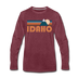 Idaho Long Sleeve T-Shirt - Retro Mountain Unisex Idaho Long Sleeve Shirt - heather burgundy