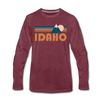 Idaho Long Sleeve T-Shirt - Retro Mountain Unisex Idaho Long Sleeve Shirt - heather burgundy
