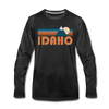Idaho Long Sleeve T-Shirt - Retro Mountain Unisex Idaho Long Sleeve Shirt - charcoal gray