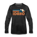 Idaho Long Sleeve T-Shirt - Retro Mountain Unisex Idaho Long Sleeve Shirt - charcoal gray