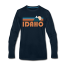 Idaho Long Sleeve T-Shirt - Retro Mountain Unisex Idaho Long Sleeve Shirt - deep navy