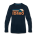 Idaho Long Sleeve T-Shirt - Retro Mountain Unisex Idaho Long Sleeve Shirt - deep navy
