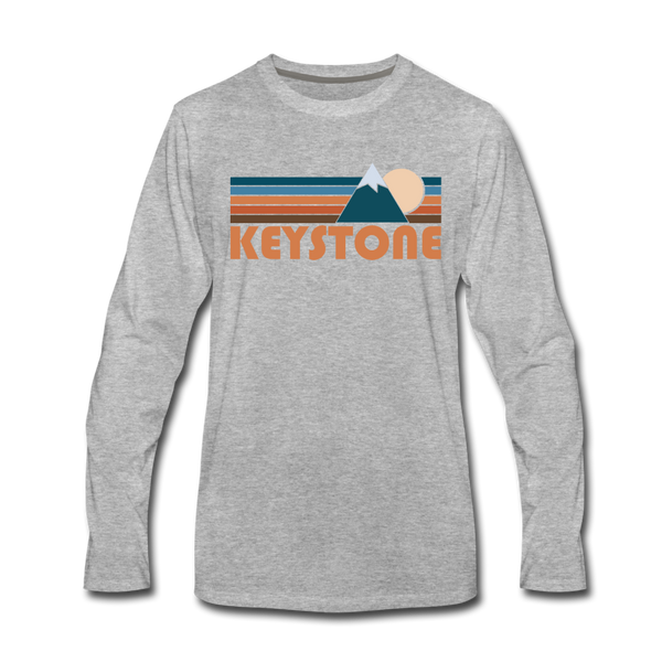 Keystone, Colorado Long Sleeve T-Shirt - Retro Mountain Unisex Keystone Long Sleeve Shirt - heather gray