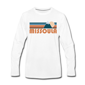 Missoula, Montana Long Sleeve T-Shirt - Retro Mountain Unisex Missoula Long Sleeve Shirt - white