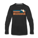 Missoula, Montana Long Sleeve T-Shirt - Retro Mountain Unisex Missoula Long Sleeve Shirt - black