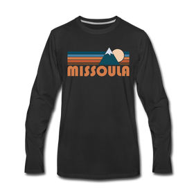 Missoula, Montana Long Sleeve T-Shirt - Retro Mountain Unisex Missoula Long Sleeve Shirt - black