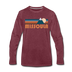 Missoula, Montana Long Sleeve T-Shirt - Retro Mountain Unisex Missoula Long Sleeve Shirt - heather burgundy