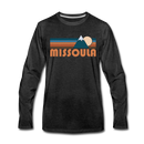 Missoula, Montana Long Sleeve T-Shirt - Retro Mountain Unisex Missoula Long Sleeve Shirt - charcoal gray