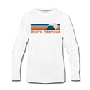 North Carolina Long Sleeve T-Shirt - Retro Mountain Unisex North Carolina Long Sleeve Shirt - white