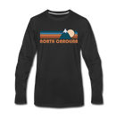 North Carolina Long Sleeve T-Shirt - Retro Mountain Unisex North Carolina Long Sleeve Shirt - black