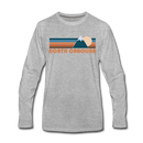 North Carolina Long Sleeve T-Shirt - Retro Mountain Unisex North Carolina Long Sleeve Shirt - heather gray