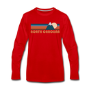 North Carolina Long Sleeve T-Shirt - Retro Mountain Unisex North Carolina Long Sleeve Shirt - red