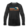 North Carolina Long Sleeve T-Shirt - Retro Mountain Unisex North Carolina Long Sleeve Shirt - charcoal gray