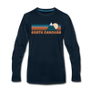 North Carolina Long Sleeve T-Shirt - Retro Mountain Unisex North Carolina Long Sleeve Shirt - deep navy