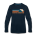 North Carolina Long Sleeve T-Shirt - Retro Mountain Unisex North Carolina Long Sleeve Shirt - deep navy