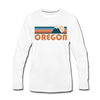 Oregon Long Sleeve T-Shirt - Retro Mountain Unisex Oregon Long Sleeve Shirt - white