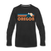 Oregon Long Sleeve T-Shirt - Retro Mountain Unisex Oregon Long Sleeve Shirt - black