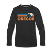 Oregon Long Sleeve T-Shirt - Retro Mountain Unisex Oregon Long Sleeve Shirt - black