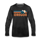 Oregon Long Sleeve T-Shirt - Retro Mountain Unisex Oregon Long Sleeve Shirt - charcoal gray