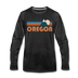 Oregon Long Sleeve T-Shirt - Retro Mountain Unisex Oregon Long Sleeve Shirt - charcoal gray