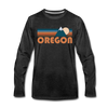 Oregon Long Sleeve T-Shirt - Retro Mountain Unisex Oregon Long Sleeve Shirt - charcoal gray