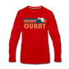 Ouray, Colorado Long Sleeve T-Shirt - Retro Mountain Unisex Ouray Long Sleeve Shirt - red
