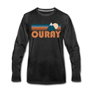 Ouray, Colorado Long Sleeve T-Shirt - Retro Mountain Unisex Ouray Long Sleeve Shirt - charcoal gray