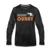 Ouray, Colorado Long Sleeve T-Shirt - Retro Mountain Unisex Ouray Long Sleeve Shirt - charcoal gray