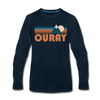 Ouray, Colorado Long Sleeve T-Shirt - Retro Mountain Unisex Ouray Long Sleeve Shirt - deep navy