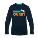Ouray, Colorado Long Sleeve T-Shirt - Retro Mountain Unisex Ouray Long Sleeve Shirt - deep navy