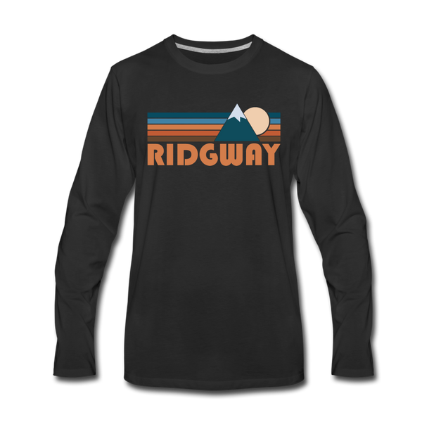 Ridgway, Colorado Long Sleeve T-Shirt - Retro Mountain Unisex Ridgway Long Sleeve Shirt - black