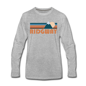Ridgway, Colorado Long Sleeve T-Shirt - Retro Mountain Unisex Ridgway Long Sleeve Shirt - heather gray