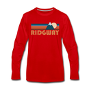 Ridgway, Colorado Long Sleeve T-Shirt - Retro Mountain Unisex Ridgway Long Sleeve Shirt - red