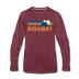 Ridgway, Colorado Long Sleeve T-Shirt - Retro Mountain Unisex Ridgway Long Sleeve Shirt - heather burgundy