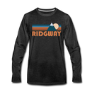 Ridgway, Colorado Long Sleeve T-Shirt - Retro Mountain Unisex Ridgway Long Sleeve Shirt - charcoal gray