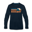 Ridgway, Colorado Long Sleeve T-Shirt - Retro Mountain Unisex Ridgway Long Sleeve Shirt - deep navy