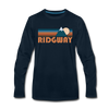Ridgway, Colorado Long Sleeve T-Shirt - Retro Mountain Unisex Ridgway Long Sleeve Shirt - deep navy