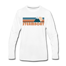 Steamboat, Colorado Long Sleeve T-Shirt - Retro Mountain Unisex Steamboat Long Sleeve Shirt - white