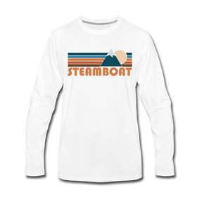 Steamboat, Colorado Long Sleeve T-Shirt - Retro Mountain Unisex Steamboat Long Sleeve Shirt - white