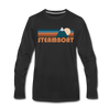 Steamboat, Colorado Long Sleeve T-Shirt - Retro Mountain Unisex Steamboat Long Sleeve Shirt - black