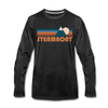 Steamboat, Colorado Long Sleeve T-Shirt - Retro Mountain Unisex Steamboat Long Sleeve Shirt - charcoal gray