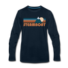 Steamboat, Colorado Long Sleeve T-Shirt - Retro Mountain Unisex Steamboat Long Sleeve Shirt - deep navy