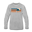 Park City, Utah Long Sleeve T-Shirt - Retro Mountain Unisex Park City Long Sleeve Shirt - heather gray