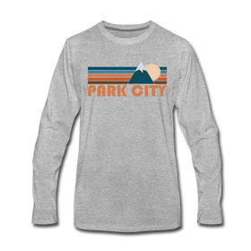 Park City, Utah Long Sleeve T-Shirt - Retro Mountain Unisex Park City Long Sleeve Shirt - heather gray