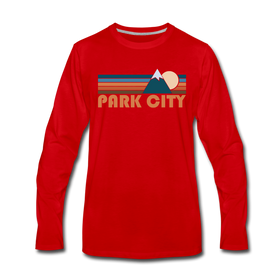 Park City, Utah Long Sleeve T-Shirt - Retro Mountain Unisex Park City Long Sleeve Shirt - red