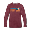 Park City, Utah Long Sleeve T-Shirt - Retro Mountain Unisex Park City Long Sleeve Shirt - heather burgundy