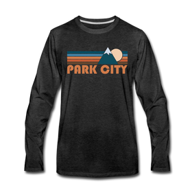 Park City, Utah Long Sleeve T-Shirt - Retro Mountain Unisex Park City Long Sleeve Shirt - charcoal gray