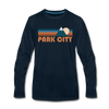 Park City, Utah Long Sleeve T-Shirt - Retro Mountain Unisex Park City Long Sleeve Shirt - deep navy