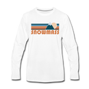 Snowmass, Colorado Long Sleeve T-Shirt - Retro Mountain Unisex Snowmass Long Sleeve Shirt - white